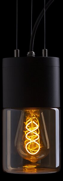 Rendl kültéri függeszték quinn fekete borostyánsárga üveg IP54 r14130