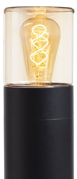 Rendl kültéri led lámpa quinn 60 fekete borostyánsárga üveg IP54 r14497