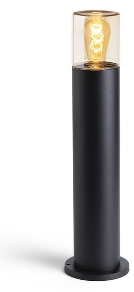 Rendl kültéri led lámpa quinn 60 fekete borostyánsárga üveg IP54 r14497