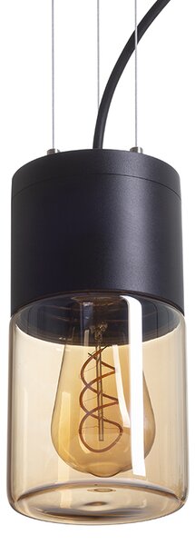 Rendl kültéri függeszték quinn fekete borostyánsárga üveg IP54 r14130