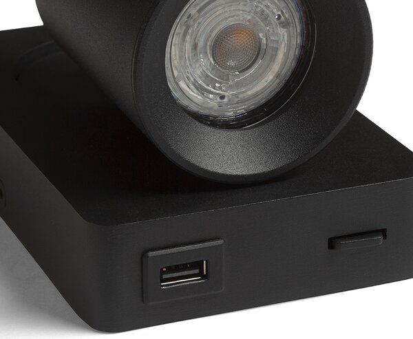 Rendl fali lámpa voltera usb fekete r13764