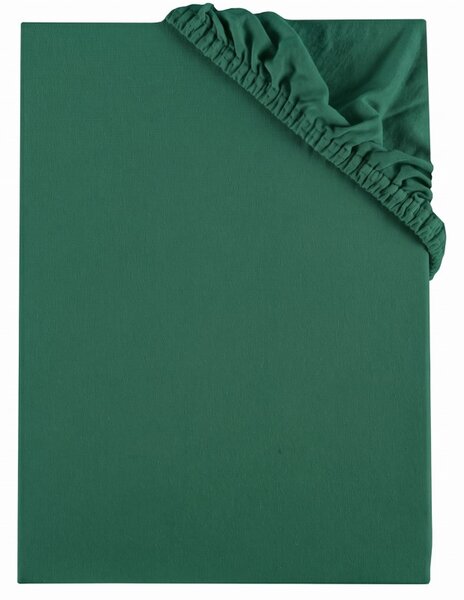 EMI sötétzöld 100% pamutjersey gumis lepedő, Gyerek lepedő 60x120