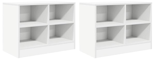 VidaXL Ágyat tartó szekrény 2 db Fehér 66 x 33 x 48 cm Szerelt Fa