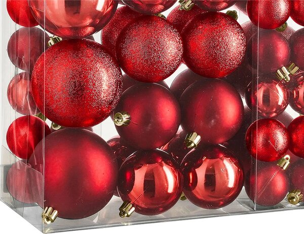 Karácsonyi díszek STARLIGHT szett 46 db, piros