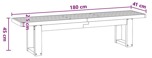 VidaXL Étkező pad NOAIN 180 x 41 x 45 cm Tömör fenyő Fekete