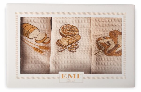 EMI Bread waffle szövésű konyharuha szett 3 db