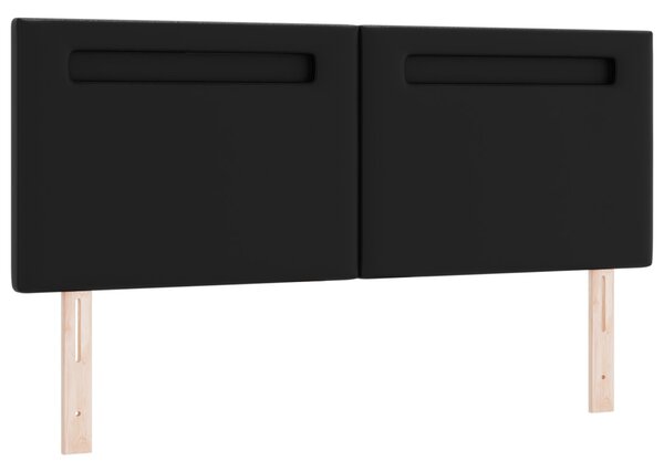 LED ágytámla Fekete 144 cm Műbőr