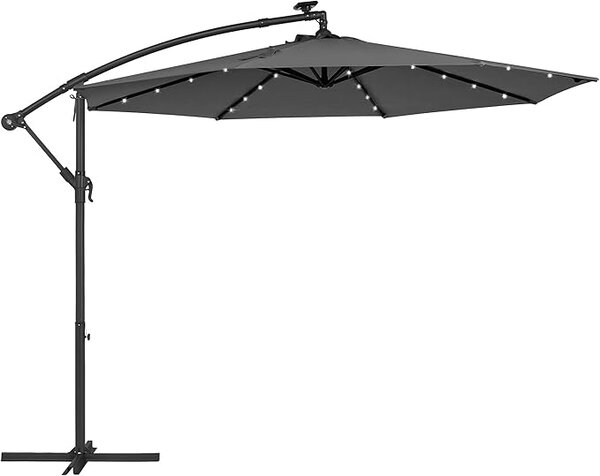 Napernyő LED világítással 300 cm – szürke