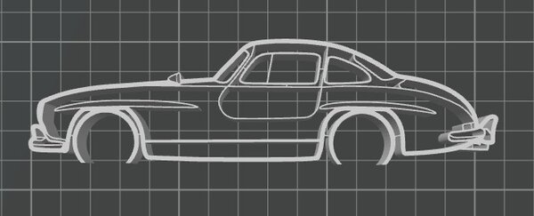 Mercedes 300SL faldekoráció