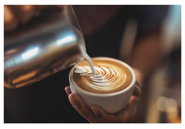 Kép latte art csészében