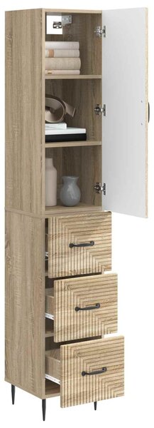 VidaXL Szekrény szett 2 db 33 x 34,5 x 90 cm Szerelt Fa Sonoma Tölgy