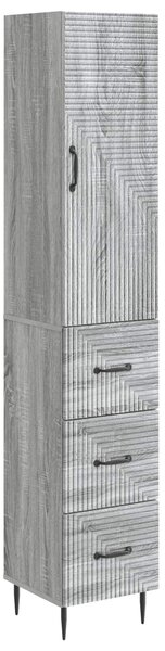 VidaXL Szekrény szett 2 db 33 x 34,5 x 90 cm Szerelt Fa Szürke Sonoma