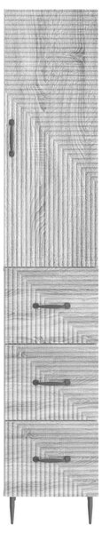 VidaXL Szekrény szett 2 db 33 x 34,5 x 90 cm Szerelt Fa Szürke Sonoma
