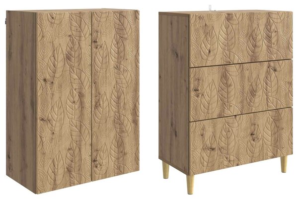 VidaXL Szekrény szett 2 db 66 x 34,5 x 90 cm Szerelt Fa Kézműves Tölgy