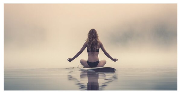 Kép meditáció a tó közepén