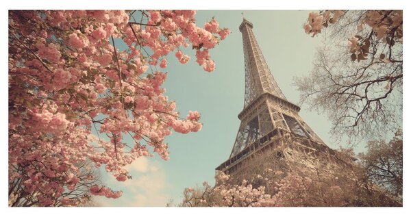 Kép tavaszi Párizs az Eiffel-toronnyal