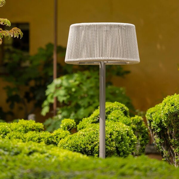 Les Jardins LED napelemes állólámpa Rop&Strip, állítható magasságú, 500 lm, dimmelhető, Barna / rozsda, Alumínium, Modern