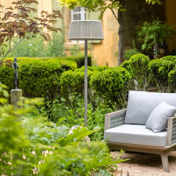 Les Jardins LED napelemes állólámpa Rop&Strip, állítható magasságú, 500 lm, dimmelhető, Barna / rozsda, Alumínium, Modern