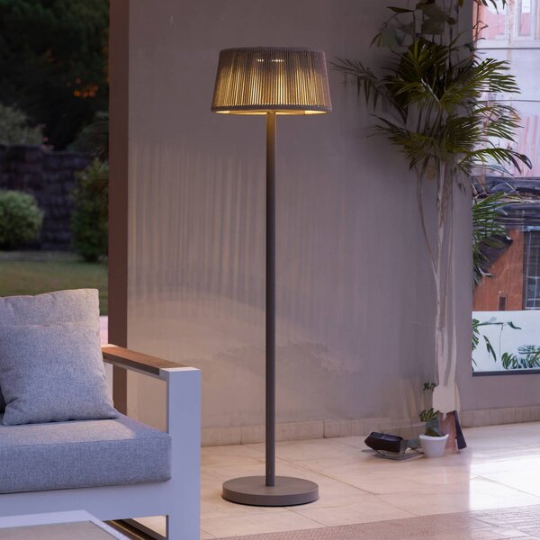 Les Jardins LED napelemes állólámpa Rop&Strip, állítható magasságú, 500 lm, dimmelhető, Barna / rozsda, Alumínium, Modern