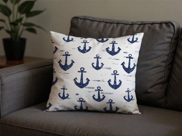 Polipamut párnahuzat NAVYSTA POLY 45x45 cm, kék-fehér
