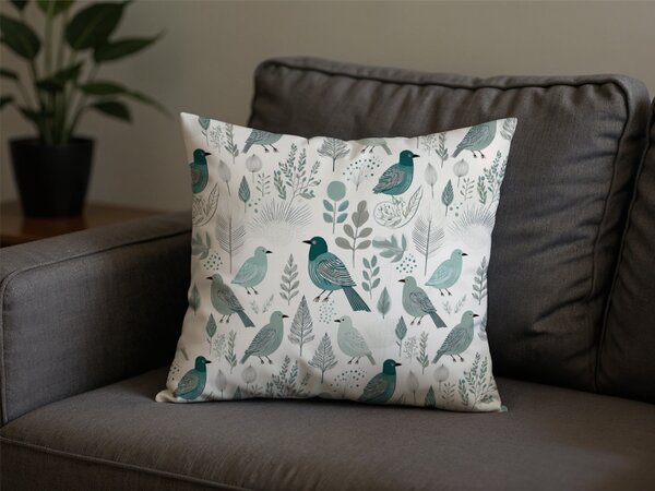 Polipamut párnahuzat LEAFBIRD POLY 45x45 cm, fehér-zöld