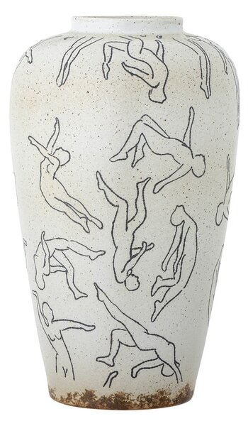 Krémszínű agyagkerámia váza (magasság 34 cm) Adah – Bloomingville