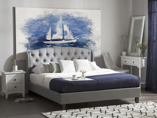 Ágy BORDEAUX 140 x 200 cm Világosszürke