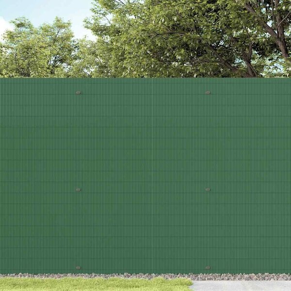 VidaXL kétoldalas zöld kerti kerítés 1,8 x 3 m PVC