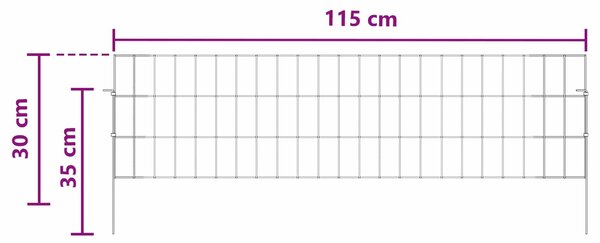 VidaXL Kerti kerítés karókkal 24 db 115 x 30 cm Horganyzott Acél Ezüst