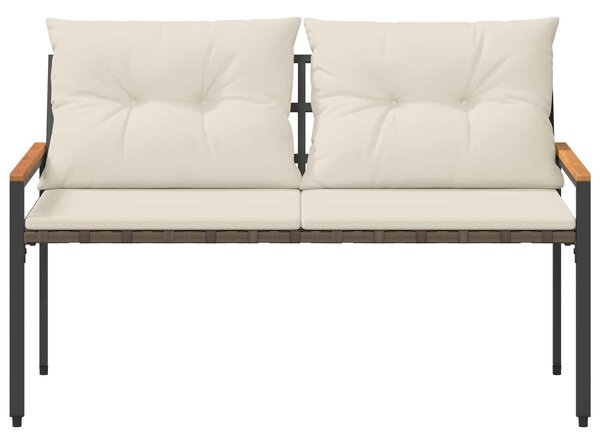 VidaXL Kerti pad 2 -Seater 116 x 67,5 x 72 cm polirattan Krémfehér