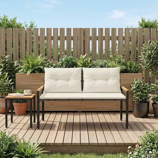 VidaXL Kerti pad 2 -Seater 116 x 67,5 x 72 cm polirattan Krémfehér