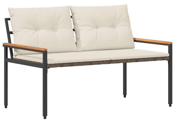 VidaXL Kerti pad 2 -Seater 116 x 67,5 x 72 cm polirattan Krémfehér