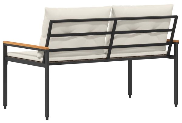 VidaXL Kerti pad 2 -Seater 116 x 67,5 x 72 cm polirattan Krémfehér