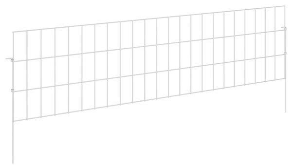 VidaXL Kerti kerítés karókkal 24 db 115 x 30 cm Horganyzott Acél Ezüst