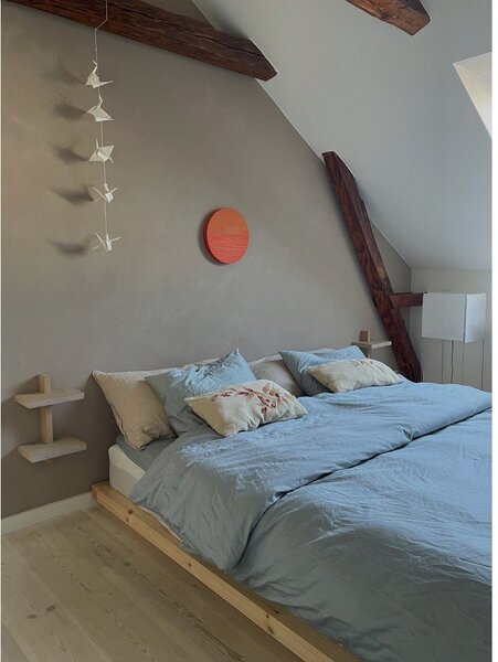 Borovi fenyő franciaágy ágyráccsal 160x200 cm Dock – Karup Design