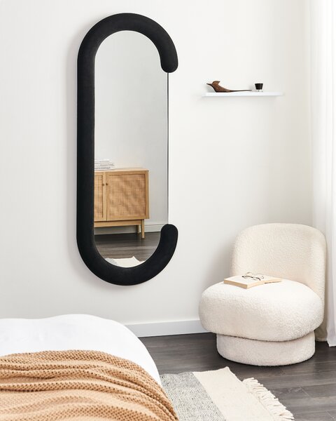 Falitükör LOCHES 54 cm 158 cm Bársony Fekete