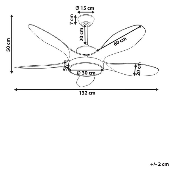 Mennyezeti ventilátor világítással BARBET Távirányítóval LED Világosbarna