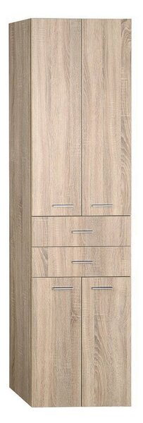 Aqualine Aqualine, ZOJA / KERAMIA FRESH szekrény magas 50x184x29cm, platina tölgy, fiókok, 51296