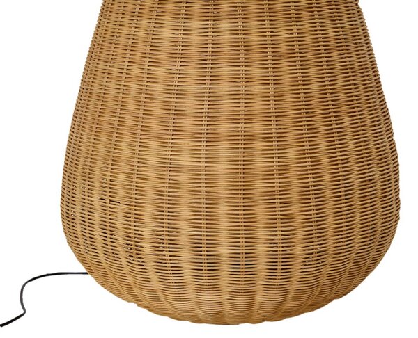 Lucande Takeo álló világítás, rattan, magasság 115 cm, E27, Világos fa, Nappali / Étkező, Fa, Modern