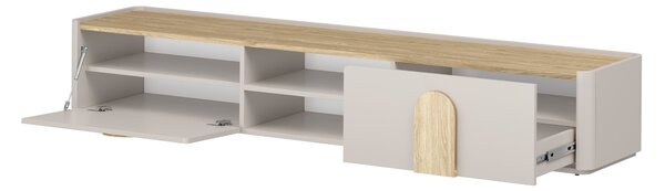 Amilio fiókos TV szekrény 220 cm - kasmír / olajozott tölgy / világos tölgy fogantyúk