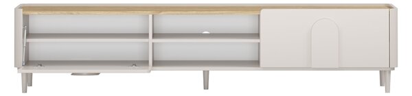Amilio fiókos lábas TV szekrény 220 cm - kasmír / olajozott tölgy / kasmír fogantyúk