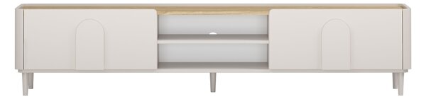 Amilio fiókos lábas TV szekrény 220 cm - kasmír / olajozott tölgy / kasmír fogantyúk