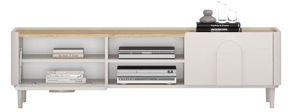 Amilio RTV szekrény 170 cm - kasmír / olajozott tölgy / kasmír fogantyú