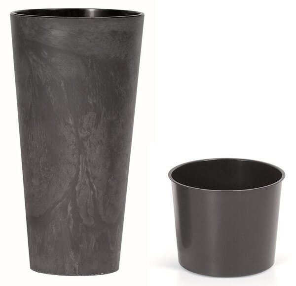Prosperplast TUBUS SLIM BETON EFFECT kaspó antracit 30 cm