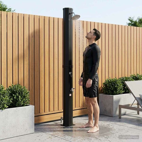 VidaXL Napozó zuhany fejjel és csapteleppel 40 l PVC, ABS, Cinkötvözet