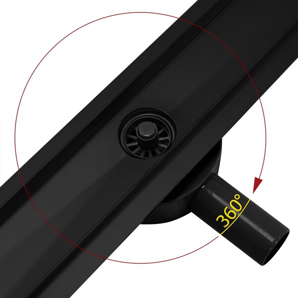 Rea PRO Black Matt, lineáris vízelvezető csatorna 90cm, görög mintás, fekete matt, REA-G8026
