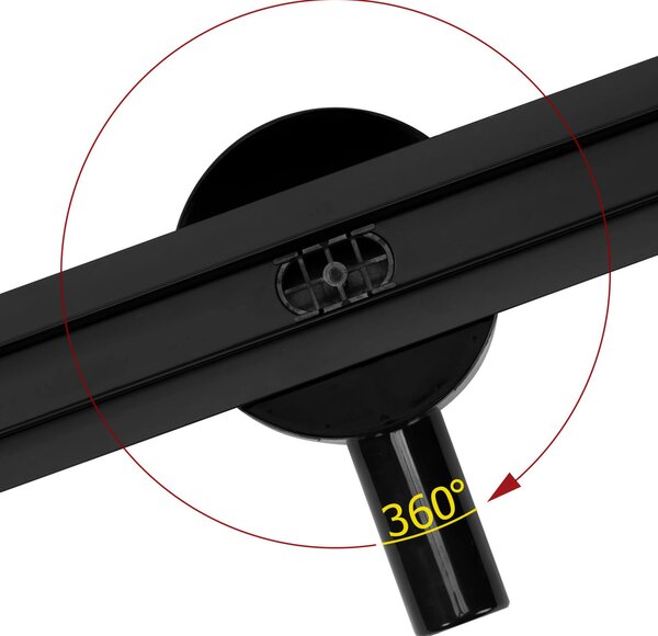 Rea Neox Pro Slim, zuhanylefolyó 80 cm 360 fokban forgó szifonnal, matt fekete, REA-G8902