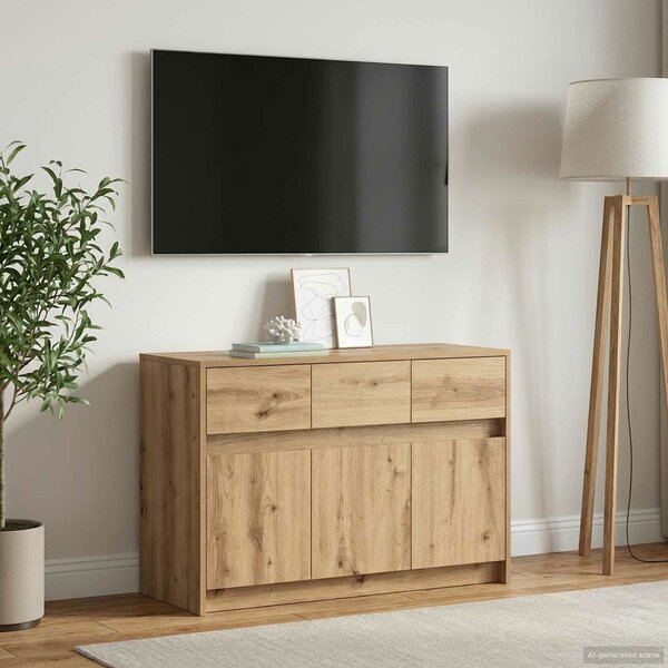 VidaXL TV szekrény 91 x 34 x 61 cm Kézműves Tölgy Szerelt Fa