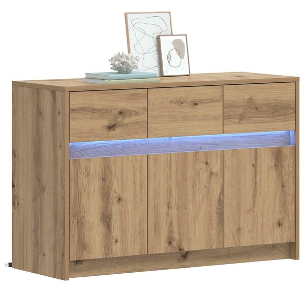 VidaXL TV szekrény 91 x 34 x 61 cm Kézműves Tölgy Szerelt Fa