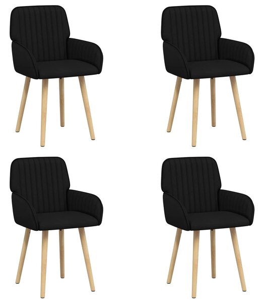 VidaXL Étkező Székek 4 db Szövet Fekete 56,5 x 50 x 87,5 cm